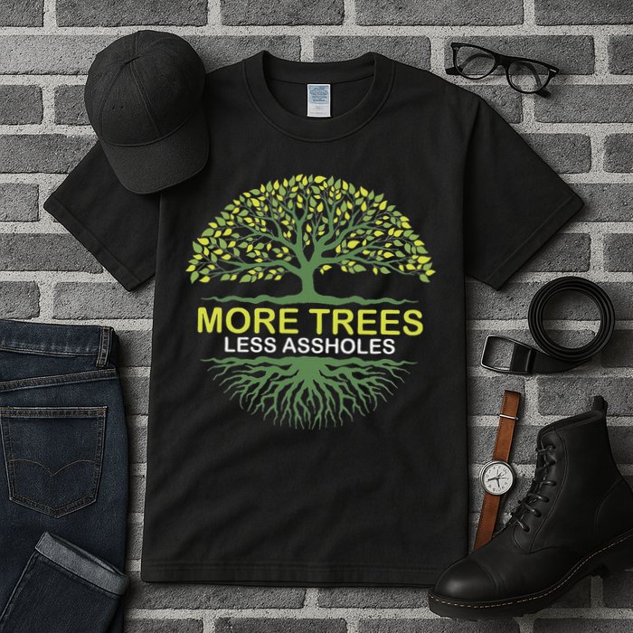 More Trees Less Assholes Environmentalist Earth Advocate Tall T-Shirt