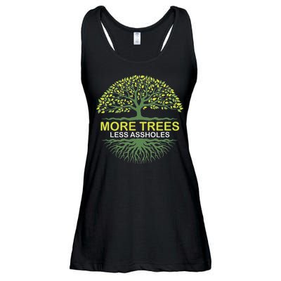 More Trees Less Assholes Environmentalist Earth Advocate Ladies Essential Flowy Tank
