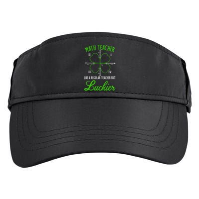 Math Teacher Like Regular Luckier St. PatrickS Day Shamrock Adult Drive Performance Visor