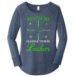 Math Teacher Like Regular Luckier St. PatrickS Day Shamrock Women's Perfect Tri Tunic Long Sleeve Shirt