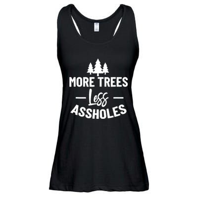 More Trees Less Assholes Design Funny Gift For Nature Lover Ladies Essential Flowy Tank