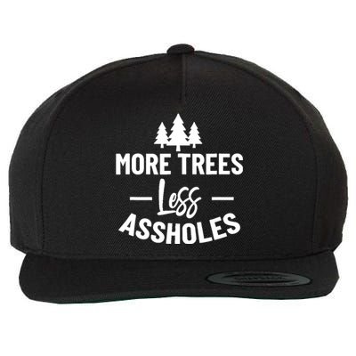 More Trees Less Assholes Design Funny Gift For Nature Lover Wool Snapback Cap