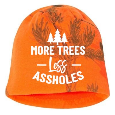 More Trees Less Assholes Design Funny Gift For Nature Lover Kati - Camo Knit Beanie