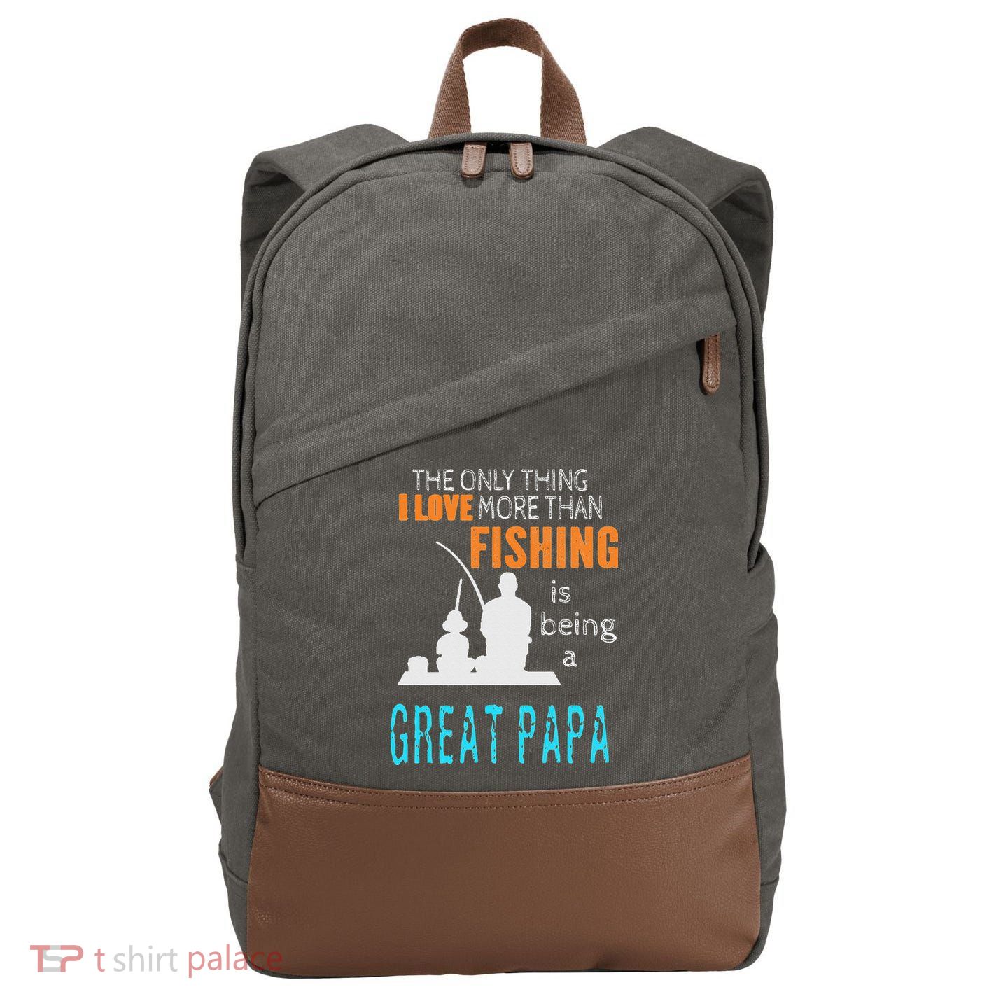 More Than Love Fishing Great Papa Special Great Grandpa Cotton Canvas Backpack