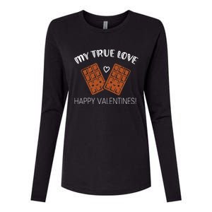 My True Love Happy Valentines Day Funny Chocolate Bar Lover Gift Womens Cotton Relaxed Long Sleeve T-Shirt