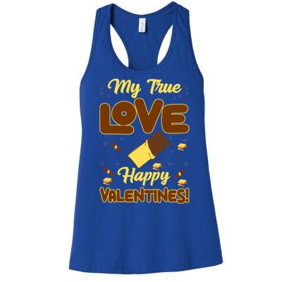 My True Love Happy Valentines Day Funny Chocolate Bar Lover Gift Women's Racerback Tank