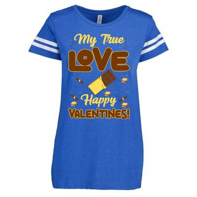 My True Love Happy Valentines Day Funny Chocolate Bar Lover Gift Enza Ladies Jersey Football T-Shirt