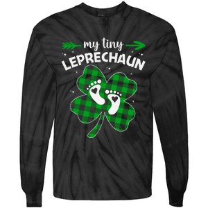 My Tiny Leprechaun Cute Pregnancy Announcement St Patricks Day Tie-Dye Long Sleeve Shirt