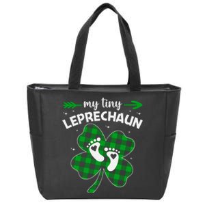 My Tiny Leprechaun Cute Pregnancy Announcement St Patricks Day Zip Tote Bag