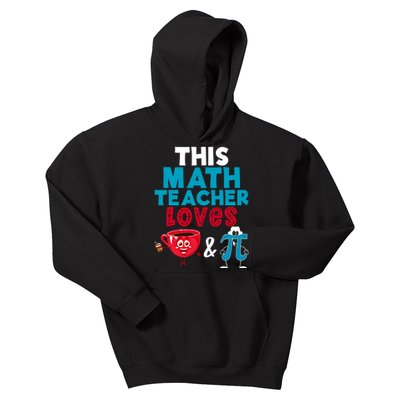 Math Teacher Loves Coffee And Pi Happy Pi Day Math Lover Cool Gift Kids Hoodie