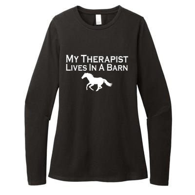 My Therapist Lives In A Barn Horse Lover Womens CVC Long Sleeve Shirt