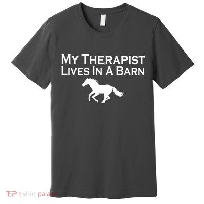 My Therapist Lives In A Barn Horse Lover Premium T-Shirt