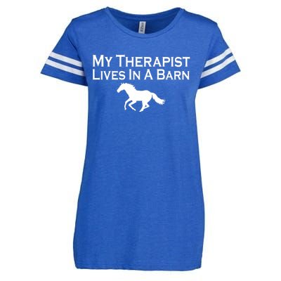 My Therapist Lives In A Barn Horse Lover Enza Ladies Jersey Football T-Shirt