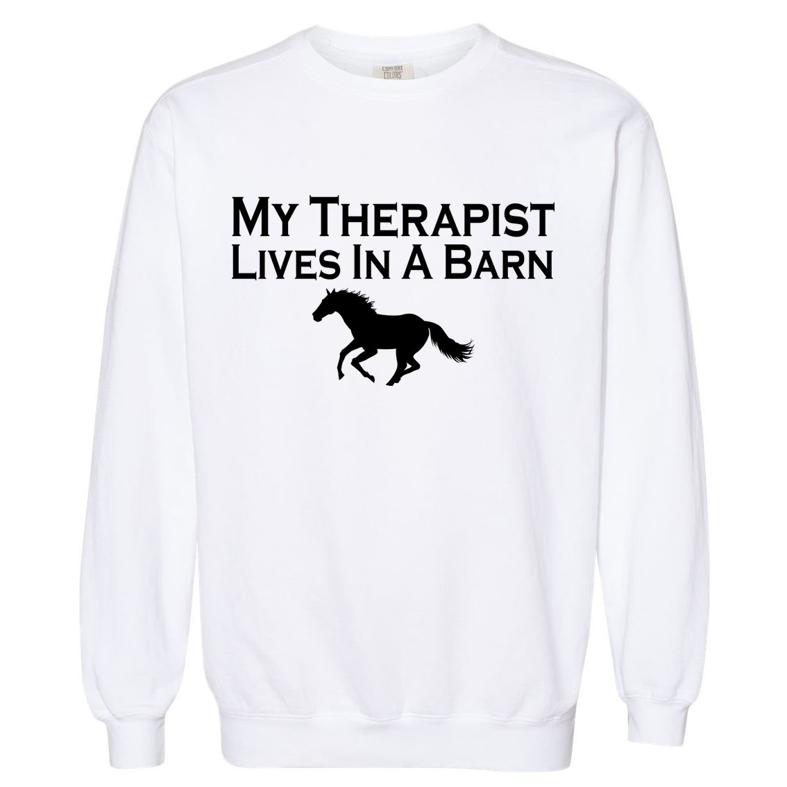 My Therapist Lives In A Barn Horse Lover Garment-Dyed Sweatshirt