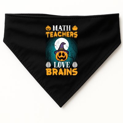 Math Teachers Love Brains Funny Halloween Math Teacher USA-Made Doggie Bandana