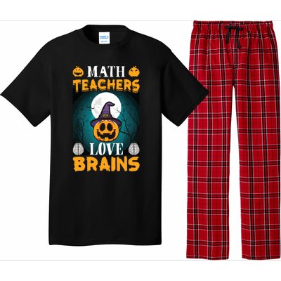 Math Teachers Love Brains Funny Halloween Math Teacher Pajama Set