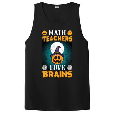 Math Teachers Love Brains Funny Halloween Math Teacher PosiCharge Competitor Tank