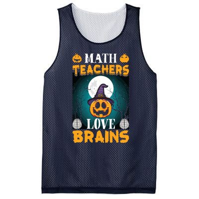 Math Teachers Love Brains Funny Halloween Math Teacher Mesh Reversible Basketball Jersey Tank