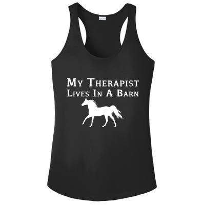 My Therapist Live In A Barn Funny Horse Ladies PosiCharge Competitor Racerback Tank