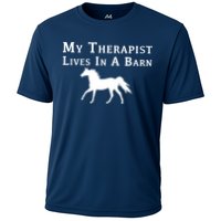 My Therapist Live In A Barn Funny Horse Cooling Performance Crew T-Shirt