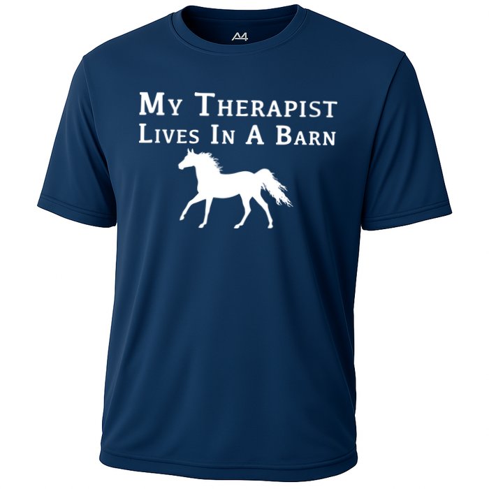 My Therapist Live In A Barn Funny Horse Cooling Performance Crew T-Shirt
