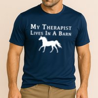 My Therapist Live In A Barn Funny Horse Cooling Performance Crew T-Shirt