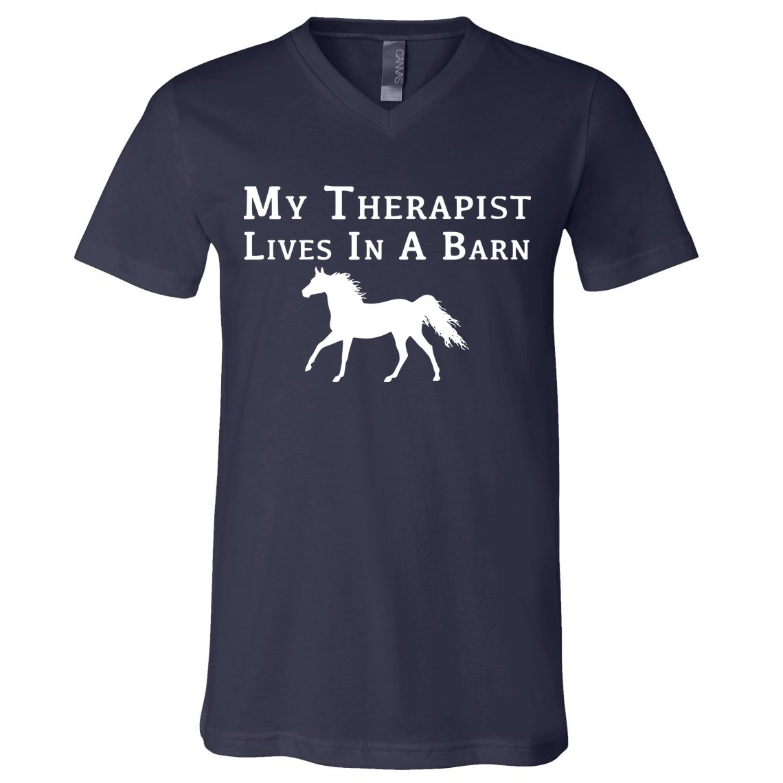 My Therapist Live In A Barn Funny Horse V-Neck T-Shirt