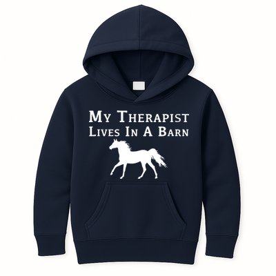 My Therapist Live In A Barn Funny Horse Kids Hoodie