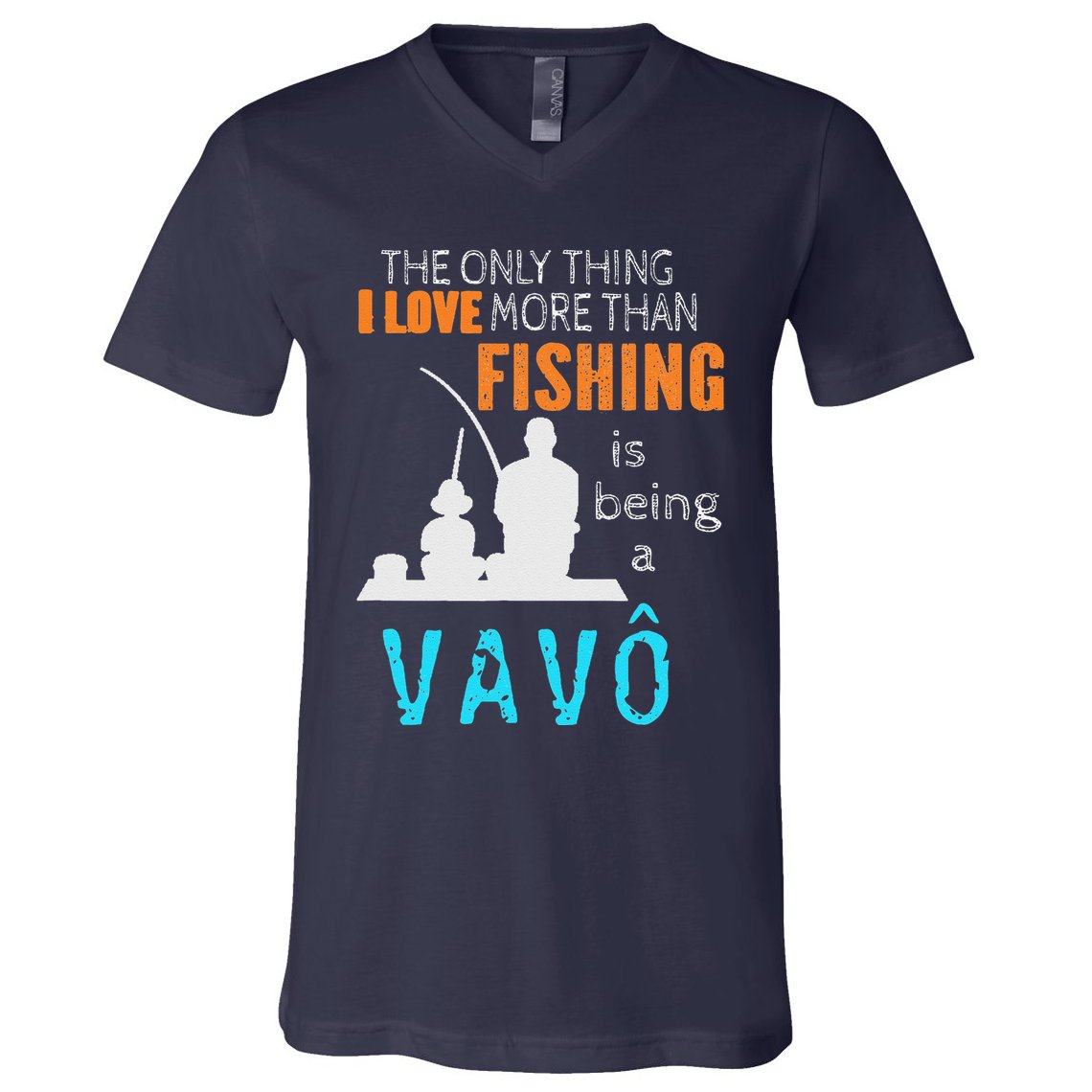 More Than Love Fishing Vavô Portuguese Brazilian Grandpa V-Neck T-Shirt
