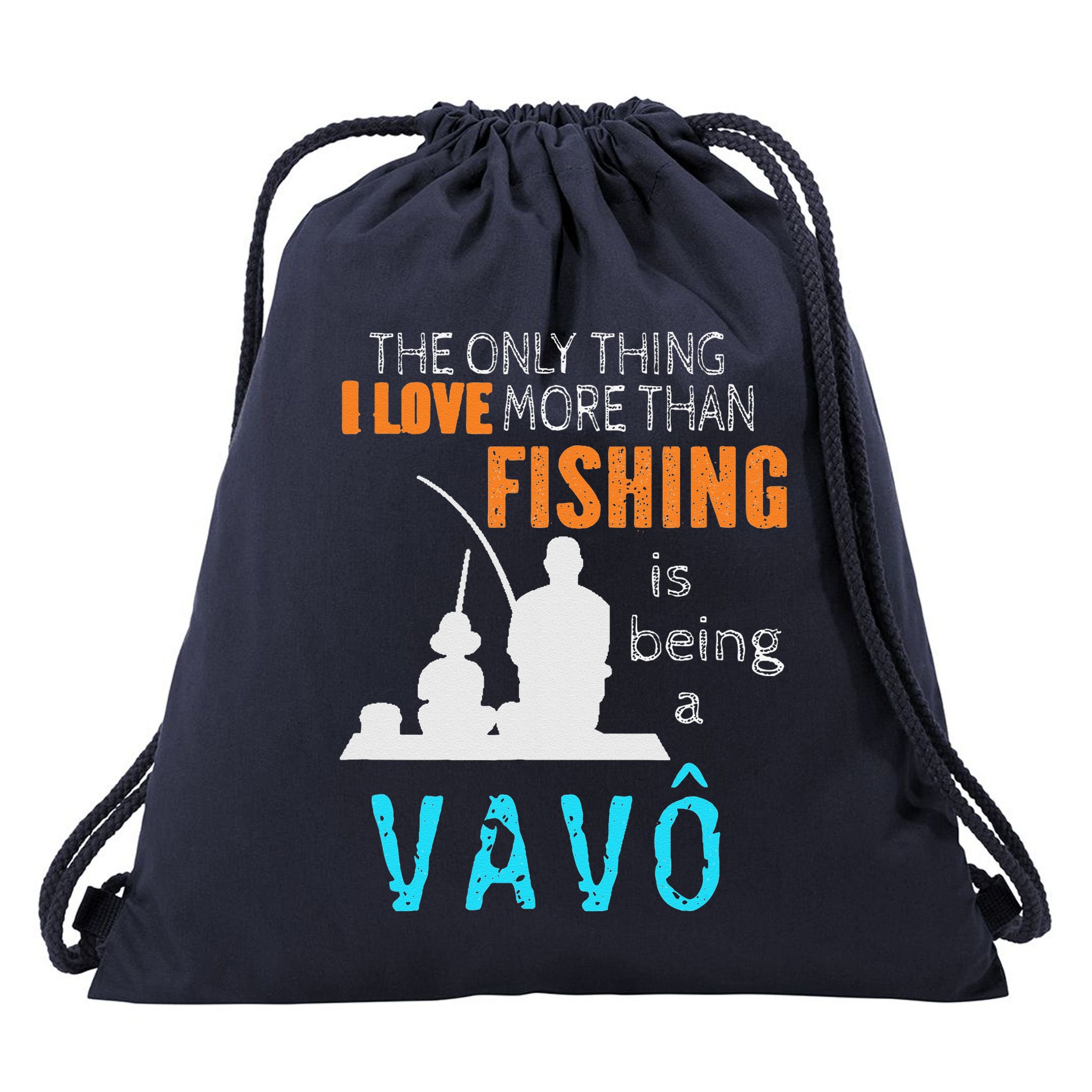 More Than Love Fishing Vavô Portuguese Brazilian Grandpa Drawstring Bag