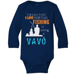 More Than Love Fishing Vavô Portuguese Brazilian Grandpa Baby Long Sleeve Bodysuit