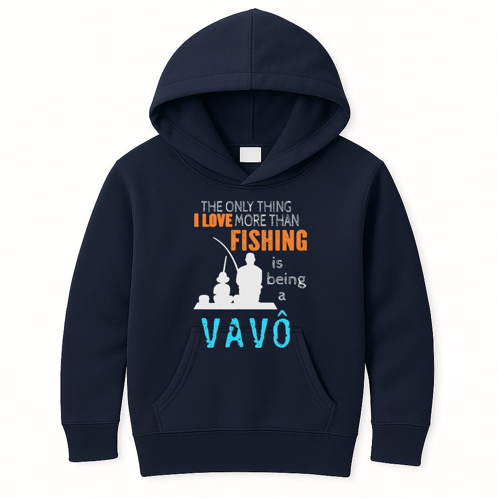 More Than Love Fishing Vavô Portuguese Brazilian Grandpa Kids Hoodie