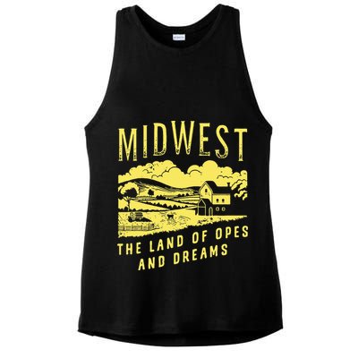 Midwest The Land Of Opes And Dreams Ladies PosiCharge Tri-Blend Wicking Tank