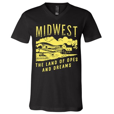 Midwest The Land Of Opes And Dreams V-Neck T-Shirt