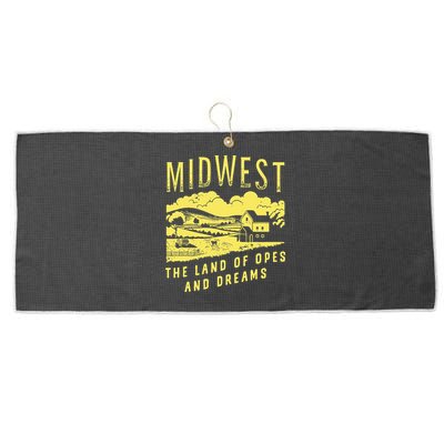 Midwest The Land Of Opes And Dreams Large Microfiber Waffle Golf Towel