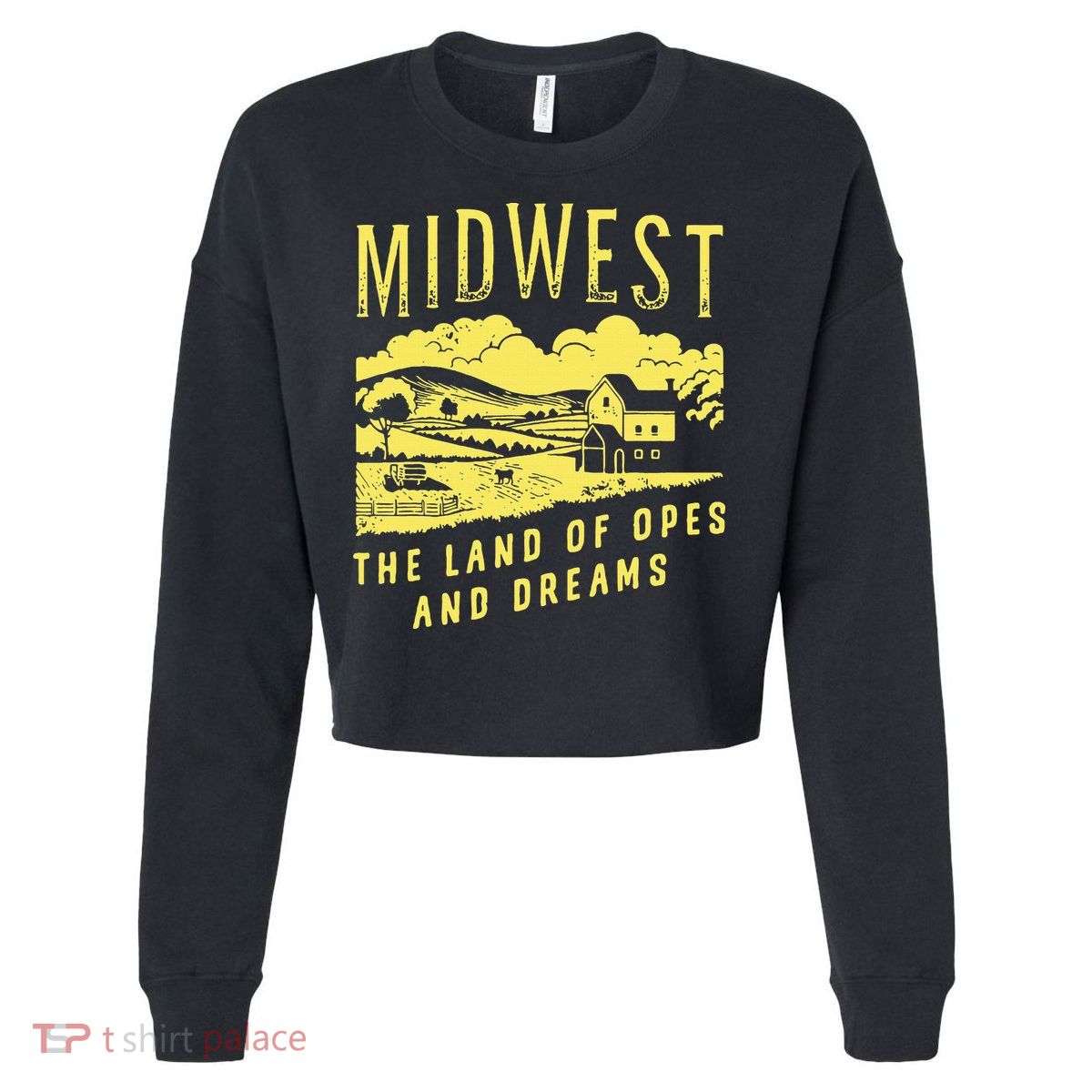 Midwest The Land Of Opes And Dreams Cropped Pullover Crew