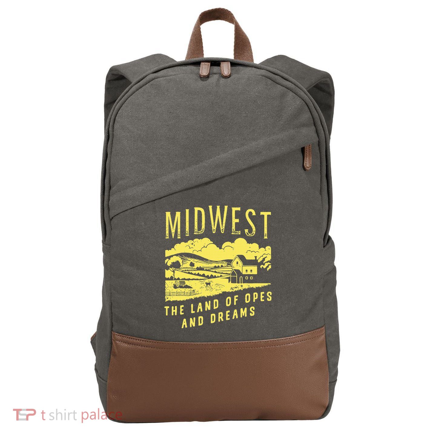 Midwest The Land Of Opes And Dreams Cotton Canvas Backpack