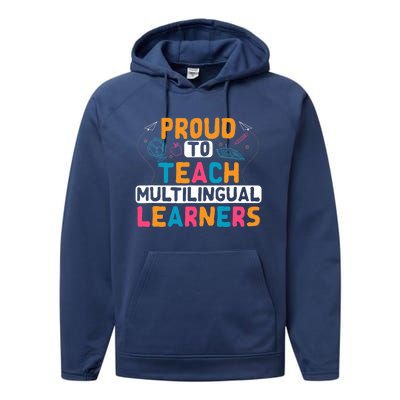 Multilingual Teacher Linguist Language ESL Teaching Performance Fleece Hoodie