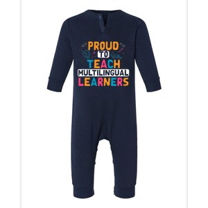 Multilingual Teacher Linguist Language ESL Teaching Infant Fleece One Piece