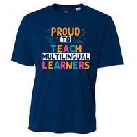 Multilingual Teacher Linguist Language ESL Teaching Cooling Performance Crew T-Shirt