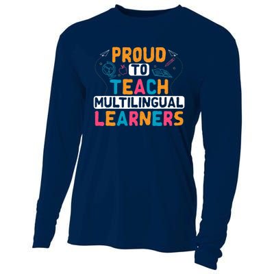 Multilingual Teacher Linguist Language ESL Teaching Cooling Performance Long Sleeve Crew