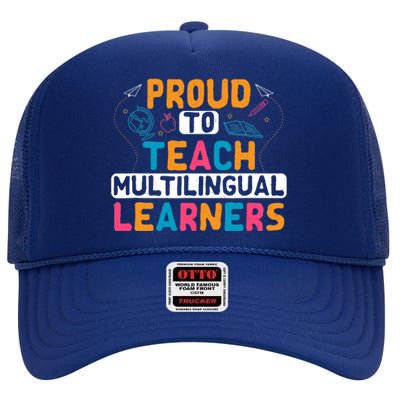 Multilingual Teacher Linguist Language ESL Teaching High Crown Mesh Back Trucker Hat