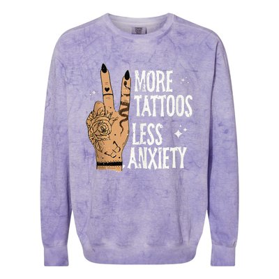 More Tattoos Less Anxiety Sublimation Tattooed Colorblast Crewneck Sweatshirt