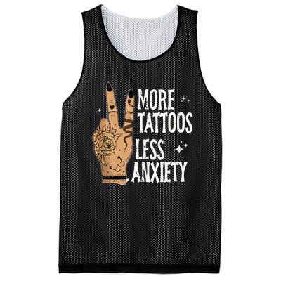 More Tattoos Less Anxiety Sublimation Tattooed Mesh Reversible Basketball Jersey Tank