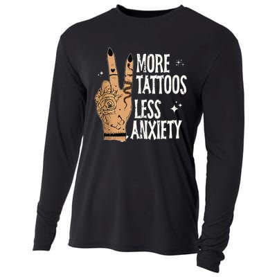 More Tattoos Less Anxiety Sublimation Tattooed Cooling Performance Long Sleeve Crew