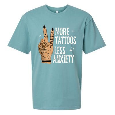 More Tattoos Less Anxiety Sublimation Tattooed Sueded Cloud Jersey T-Shirt