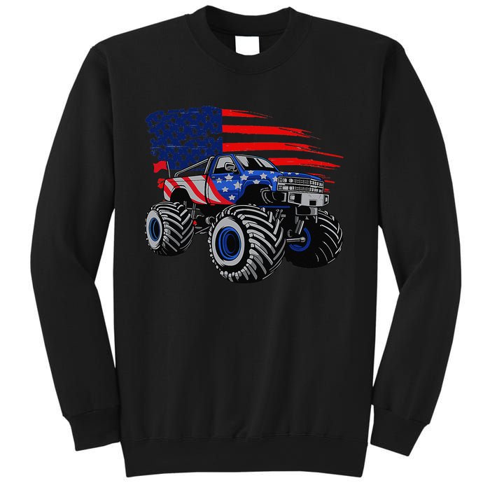 Monster Truck Lover American Flag Racing USA Patriotic Sweatshirt