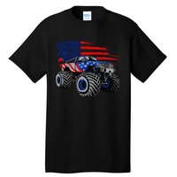 Monster Truck Lover American Flag Racing USA Patriotic Tall T-Shirt