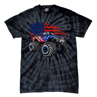 Monster Truck Lover American Flag Racing USA Patriotic Tie-Dye T-Shirt