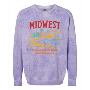 Midwest The Land Of Opes And Dreams Rustic Farm Colorblast Crewneck Sweatshirt